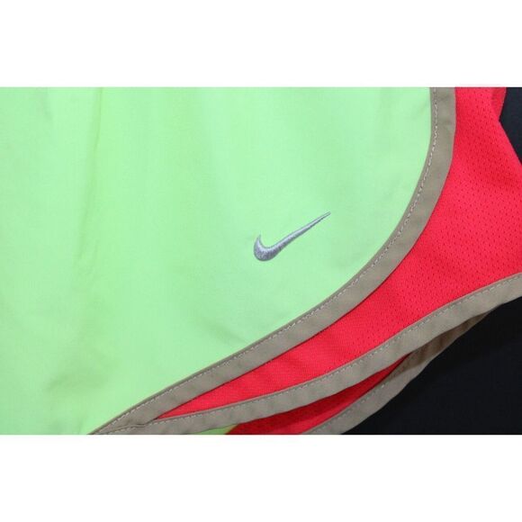 NIKE TEMPO SHORTS RED TAN NEON YELLOW WOMENS SIZE XS - Picture 3 of 5